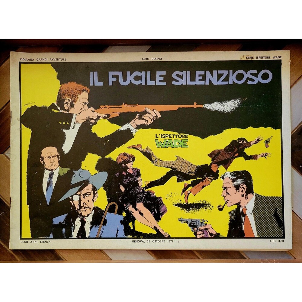 "The Silent Rifle" Ft INSPECTOR WADE (Italy 1972) FN/VF Comic Strip "Silenzioso"